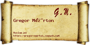 Gregor Márton névjegykártya