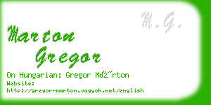 marton gregor business card